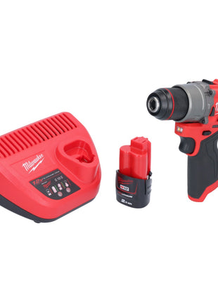 Taladro percutor inalámbrico Milwaukee M12 FPD2-201 12 V 45 Nm sin escobillas + 1x batería 2,0 Ah + cargador