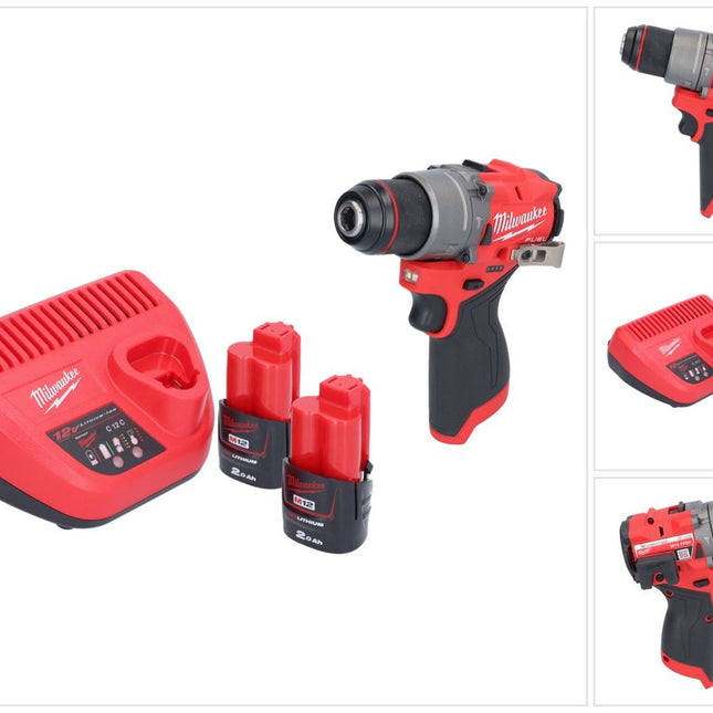 Milwaukee M12 FPD2-202 Akku Schlagbohrschrauber 12 V 45 Nm Brushless + 2x Akku 2,0 Ah + Ladegerät