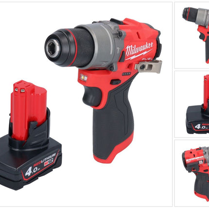 Taladro percutor inalámbrico Milwaukee M12 FPD2-401 12 V 45 Nm sin escobillas + 1x batería 4,0 Ah - sin cargador