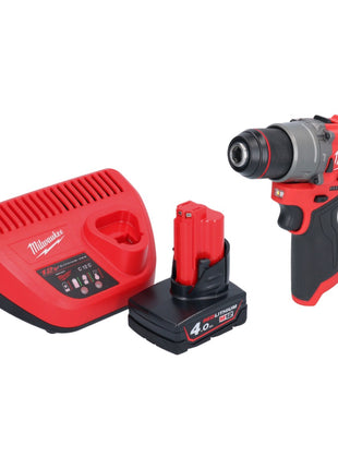 Taladro percutor inalámbrico Milwaukee M12 FPD2-401 12 V 45 Nm sin escobillas + 1x batería 4,0 Ah + cargador