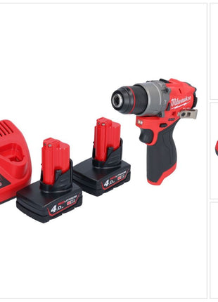 Perceuse à percussion sans fil Milwaukee M12 FPD2-402 12 V 45 Nm sans balais + 2 batteries 4,0 Ah + chargeur