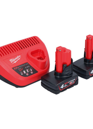 Milwaukee M12 FPD2-402 akumulatorowa wiertarka udarowa 12 V 45 Nm bezszczotkowa + 2x akumulator 4,0 Ah + ładowarka