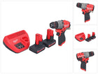 Milwaukee M12 FPD2-502 akumulatorowa wiertarka udarowa 12 V 45 Nm bezszczotkowa + 2x akumulator 5,0 Ah + ładowarka