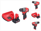 Taladro percutor inalámbrico Milwaukee M12 FPD2-601 12 V 45 Nm sin escobillas + 1x batería 6,0 Ah + cargador