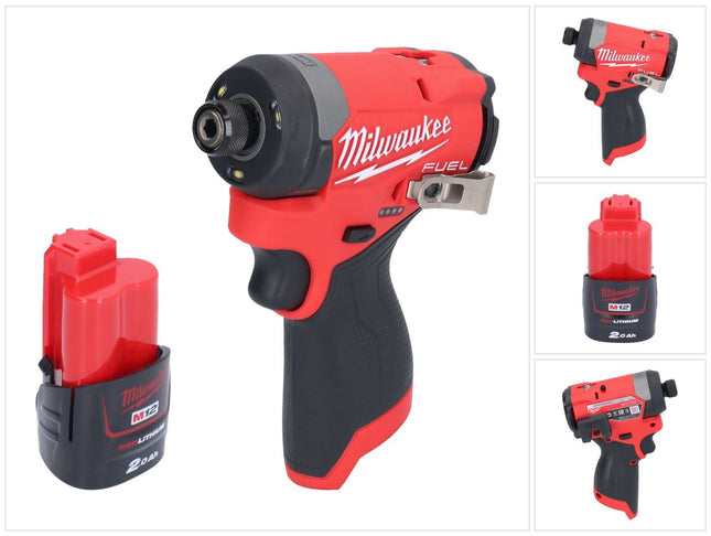 Avvitatore a impulsi a batteria Milwaukee M12 FID2-201 12 V 170 Nm 1/4" brushless + 1x batteria ricaricabile 2,0 Ah - senza caricabatterie