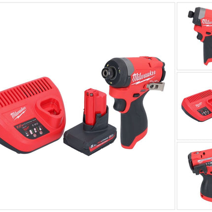 Milwaukee M12 FID2-501 Akku Schlagschrauber 12 V 170 Nm 1/4" Brushless + 1x Akku 5,0 Ah + Ladegerät