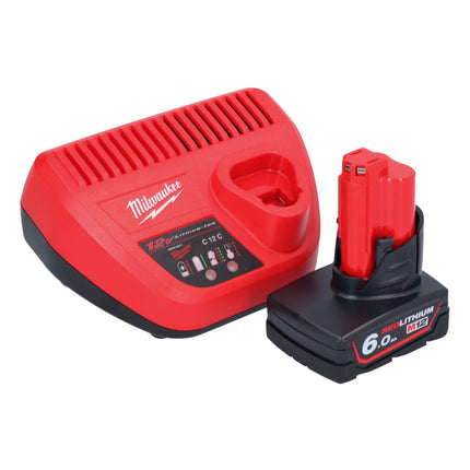 Milwaukee M12 FID2-601 akumulatorowy klucz udarowy 12 V 170 Nm 1/4" bezszczotkowy + 1x akumulator 6,0 Ah + ładowarka