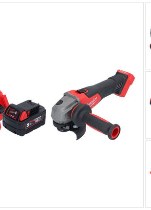 Milwaukee M18 FSAG115X-501 Akku Winkelschleifer 18 V 115 mm Brushless + 1x Akku 5,0 Ah + Ladegerät