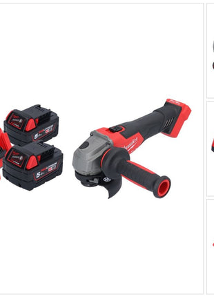 Milwaukee M18 FSAG115X-502 Akku Winkelschleifer 18 V 115 mm Brushless + 2x Akku 5,0 Ah + Ladegerät