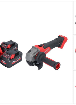 Meuleuse d'angle sur batterie Milwaukee M18 FSAG115X-552 18 V 115 mm brushless + 2x batteries 5,5 Ah + chargeur