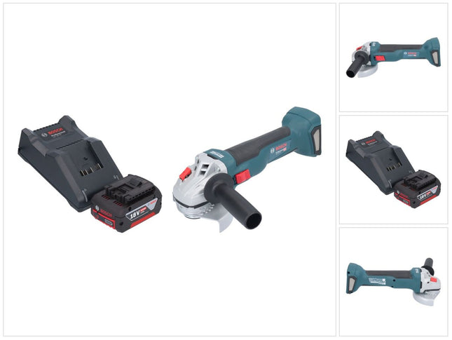 Bosch GWS 18V-10 Smerigliatrice angolare professionale a batteria 18 V 115 mm brushless + 1x batteria ricaricabile 4,0 Ah + caricabatterie