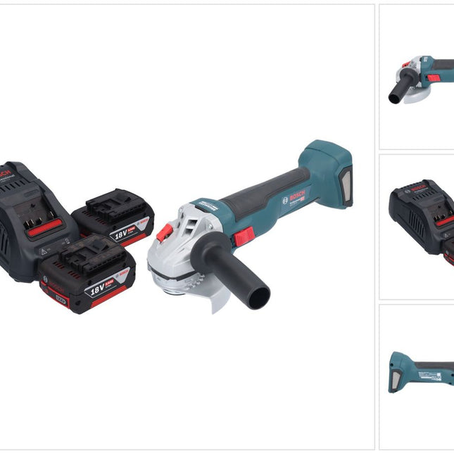 Bosch GWS 18V-10 Professional Akku Winkelschleifer 18 V 115 mm Brushless + 2x Akku 5,0 Ah + Ladegerät