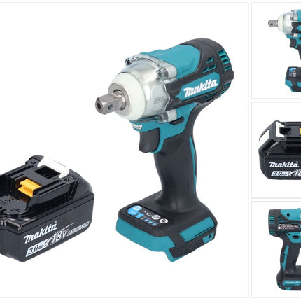 Makita DTW 301 F1 cordless impact wrench 18 V 330 Nm 1/2" brushless + 1x rechargeable battery 3.0 Ah - without charger