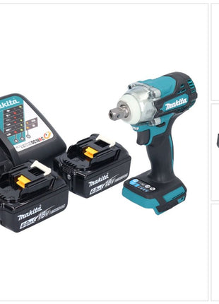 Makita DTW 301 RG Akku Schlagschrauber 18 V 330 Nm 1/2" Brushless + 2x Akku 6,0 Ah + Ladegerät