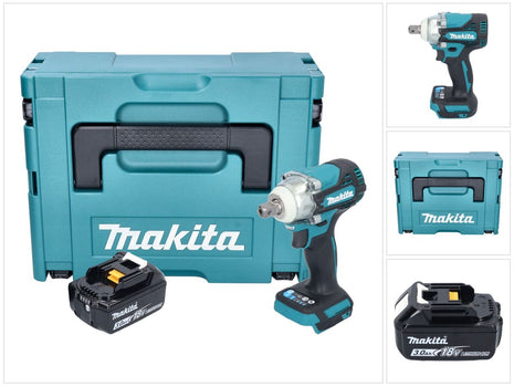 Makita DTW 301 F1J Llave de impacto a batería 18 V 330 Nm 1/2" sin escobillas + 1x batería 3,0 Ah + Makpac - sin cargador