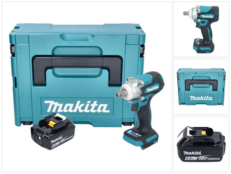 Makita DTW 301 G1J Clé à choc sans fil 18 V 330 Nm 1/2'' Brushless + 1x batterie 6,0 Ah + Makpac - sans chargeur