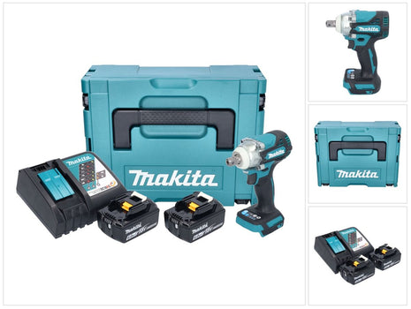 Makita DTW 301 RGJ Clé à choc sans fil 18 V 330 Nm 1/2'' Brushless + 2x batterie 6,0 Ah + chargeur + Makpac