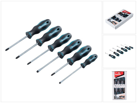 Jeu de tournevis Makita E-10528 6 pièces SL4 / SL5.5 / PH1 / PH2 / PZ1 / PZ2.