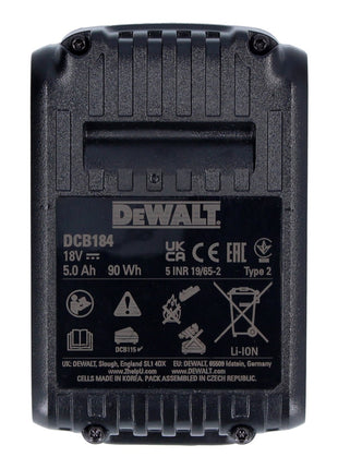 DeWalt DCB 184 P4 Pack de batteries 18 V 5,0 Ah / 5000 mAh 4 pcs. Batterie XR Li-Ion - avec indicateur de charge