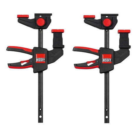 Bessey EZR 15-6 SET Einhand Tischzwinge Spannweite 150 mm Spreizweite 120 - 310 mm Ausladung 60 mm zum sicheren Fixieren von Führungsschienen