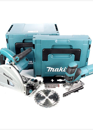 Makita MEU 029 J Sägenset mit SP 6000 J 1.300 W Tauchsäge und 4351 FCTJ 720 W  Pendelhubstichsäge 720 Watt jeweils im Makpac - Toolbrothers