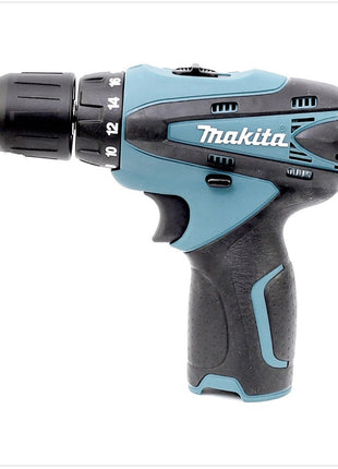 Makita DF 330 D 10,8 V Li-Ion Akku Bohrschrauber GRÜN mit 2x 10,8V Akku, Lader + Holster Tasche im Koffer - Toolbrothers