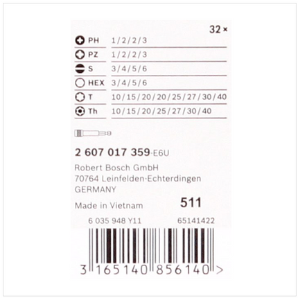 Bosch 32 teiliges Bit Set in robuster Box ( 2607017359 ) - Toolbrothers