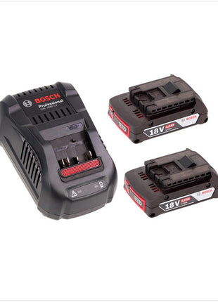 Bosch Akku Set mit 2 x GBA 2 Ah Akku und Ladegerät GAL 1880 CV für 14,4 V - 18 V Li-Ion - Toolbrothers