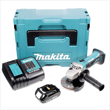 Makita DGA 452 SA1J Akku Winkelschleifer 18 V 115 mm + 1x Akku 2,0 Ah + Ladegerät + Makpac - Toolbrothers