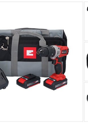 Einhell TE-CD 18/2 Li-i-Kit Akku Schlagbohrschrauber 18 V 44 Nm + 2x Akku 1,5 Ah + Ladegerät + Tasche