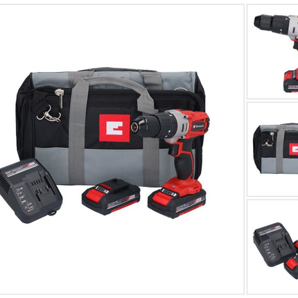 Einhell TE-CD 18/2 Li-i-Kit cordless impact drill 18 V 44 Nm + 2x rechargeable battery 1.5 Ah + charger + bag