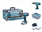 Makita HP 488 D009 Akku Schlagbohrschrauber 18 V 42 Nm G-Serie + 2x Akku 1,5 Ah + Ladegerät + 70 tlg. Zubehörset + Koffer