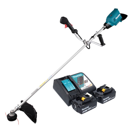 Makita DUR 369 ARG2 Débroussailleuse sans fil 36 V ( 2x 18 V ) 43 cm Brushless + 2x batterie 6,0 Ah + chargeur