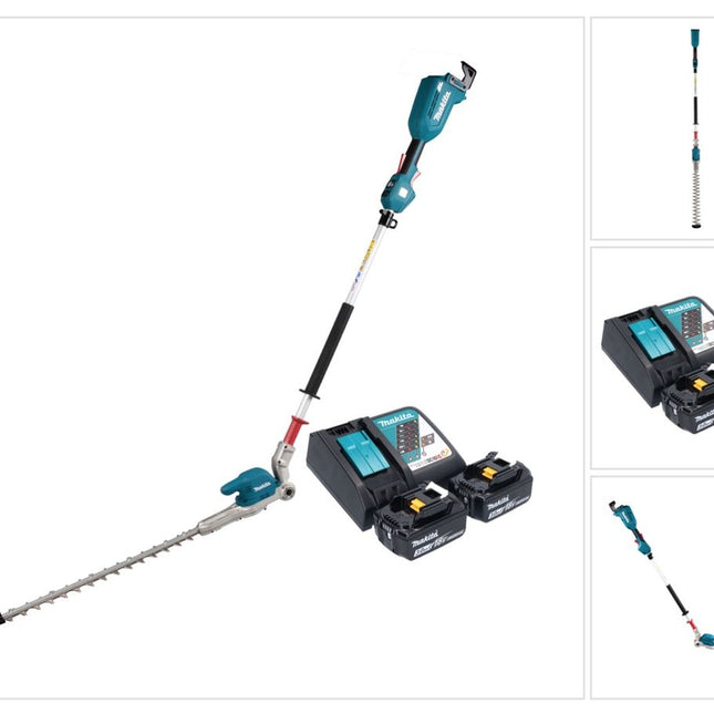 Cortasetos a batería Makita DUN 500 WRF2 18 V 50 cm sin escobillas + 2x baterías 3,0 Ah + cargador