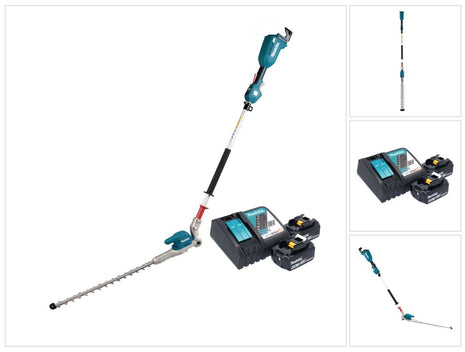 Makita DUN 500 WRM2 Akku Heckenschneider 18 V 50 cm Brushless + 2x Akku 4,0 Ah + Ladegerät