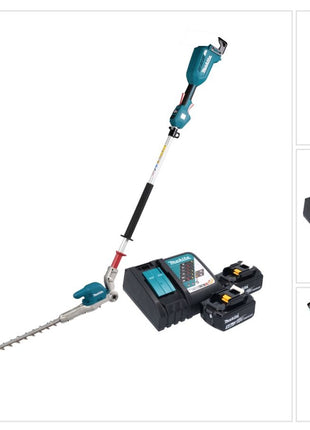 Makita DUN 500 WRT2 Akku Heckenschneider 18 V 50 cm Brushless + 2x Akku 5,0 Ah + Ladegerät