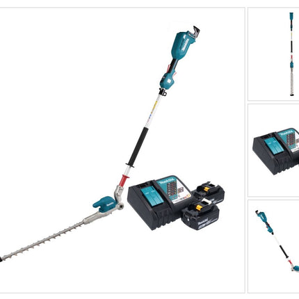 Makita DUN 500 WRT2 Akku Heckenschneider 18 V 50 cm Brushless + 2x Akku 5,0 Ah + Ladegerät