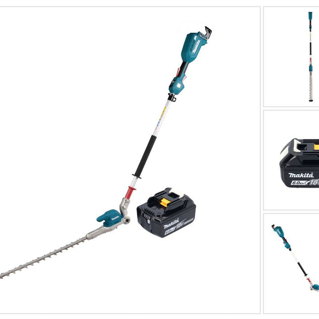 Cortasetos a batería Makita DUN 500 WRG 18 V 50 cm sin escobillas + 1x batería 6,0 Ah + cargador