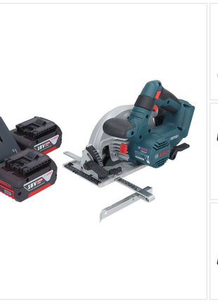 Bosch GKS 18V-57-2 Professional Akku Handkreissäge 18 V 165 mm Brushless + 2x Akku 4,0 Ah + Ladegerät