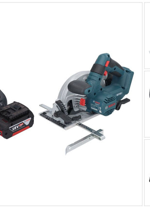 Bosch GKS 18V-57-2 Sierra circular inalámbrica profesional 18 V 165 mm sin escobillas + 1x batería 5,0 Ah + cargador