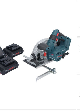 Bosch GKS 18V-57-2 Professional Akku Handkreissäge 18 V 165 mm Brushless + 2x ProCORE Akku 4,0 Ah + Ladegerät