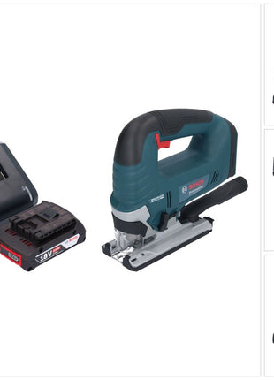 Bosch GST 18V-125 B Professional Akku Stichsäge 18 V 125 mm Brushless + 1x Akku 2,0 Ah + Ladegerät