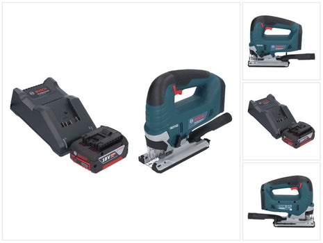 Bosch GST 18V-125 B Scie sauteuse professionnelle sans fil 18 V 125 mm sans balai + 1x batterie 4,0 Ah + chargeur