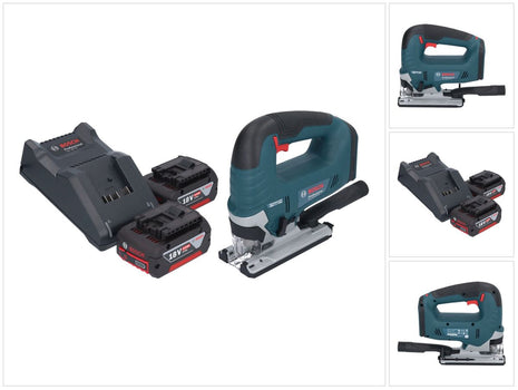 Bosch GST 18V-125 B Seghetto alternativo professionale a batteria 18 V 125 mm brushless + 2x batteria ricaricabile 4,0 Ah + caricabatterie