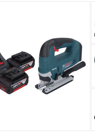 Bosch GST 18V-125 B Sierra de calar profesional a batería 18 V 125 mm sin escobillas + 2x baterías 5,0 Ah + cargador