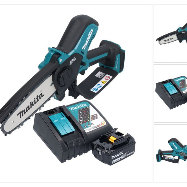 Makita DUC 150 RM akumulatorowa pilarka łańcuchowa 18 V 15 cm bezszczotkowa + 1x akumulator 4,0 Ah + ładowarka