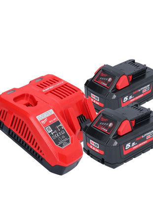 Martillo combinado a batería Milwaukee M18 BLHX-552X 18 V 2,3 J sin escobillas + 2x baterías 5,5 Ah + cargador + caja HD