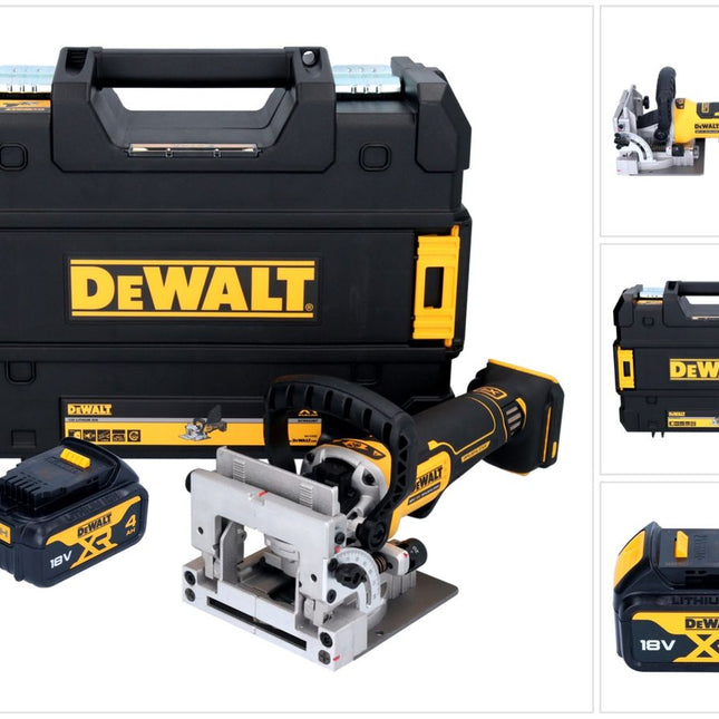 DeWalt DCW 682 NT Akku Flachdübelfräse 18 V 102 x 20 mm Brushless + 1x Akku 4,0 Ah + TSTAK - ohne Ladegerät