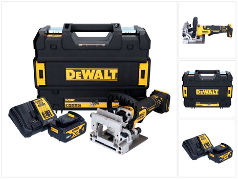 DeWalt DCW 682 M1T cordless flat dowel cutter 18 V 102 x 20 mm brushless + 1x rechargeable battery 4.0 Ah + charger + TSTAK