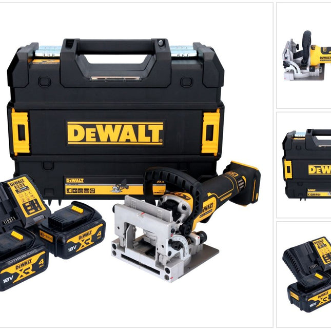 DeWalt DCW 682 M2T Akku Flachdübelfräse 18 V 102 x 20 mm Brushless + 2x Akku 4,0 Ah + Ladegerät + TSTAK